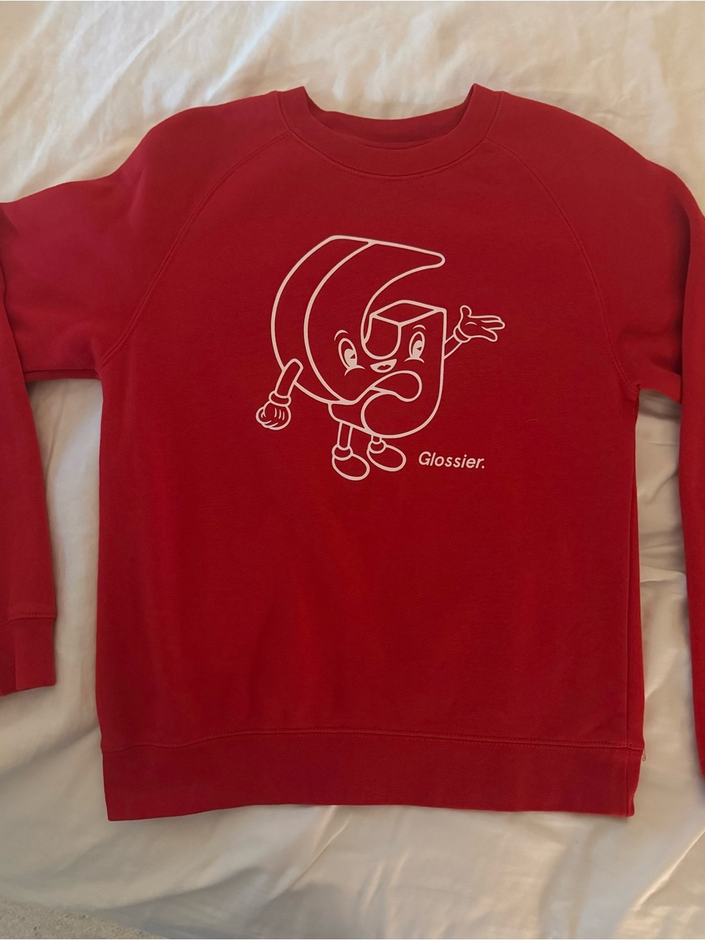 Glossier Red Crewneck Sweatshirt